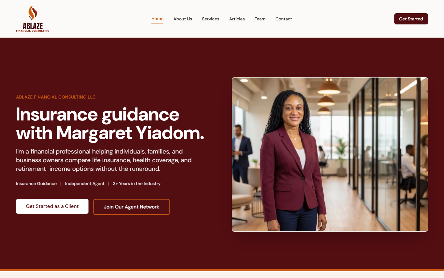 Financial Services website designed and built by 76 Design Solutions